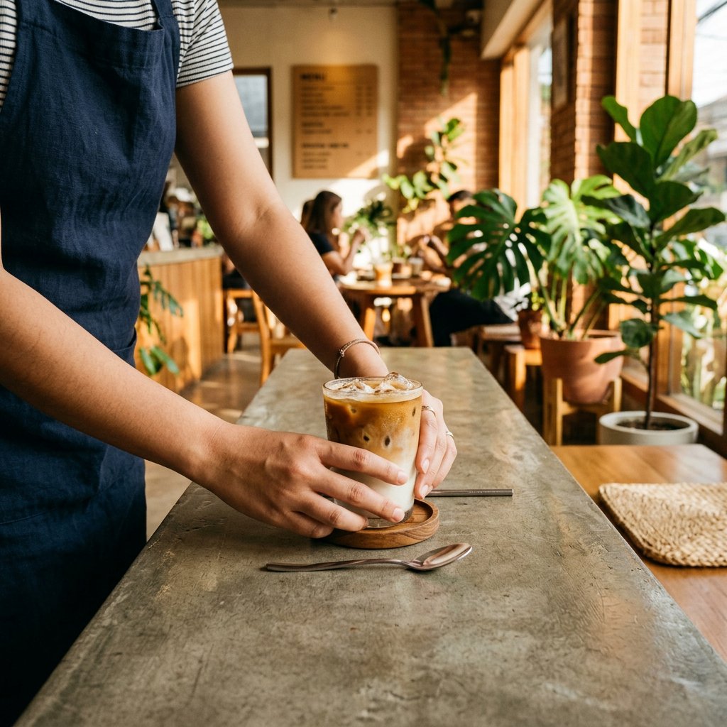 Coffee served at the bar